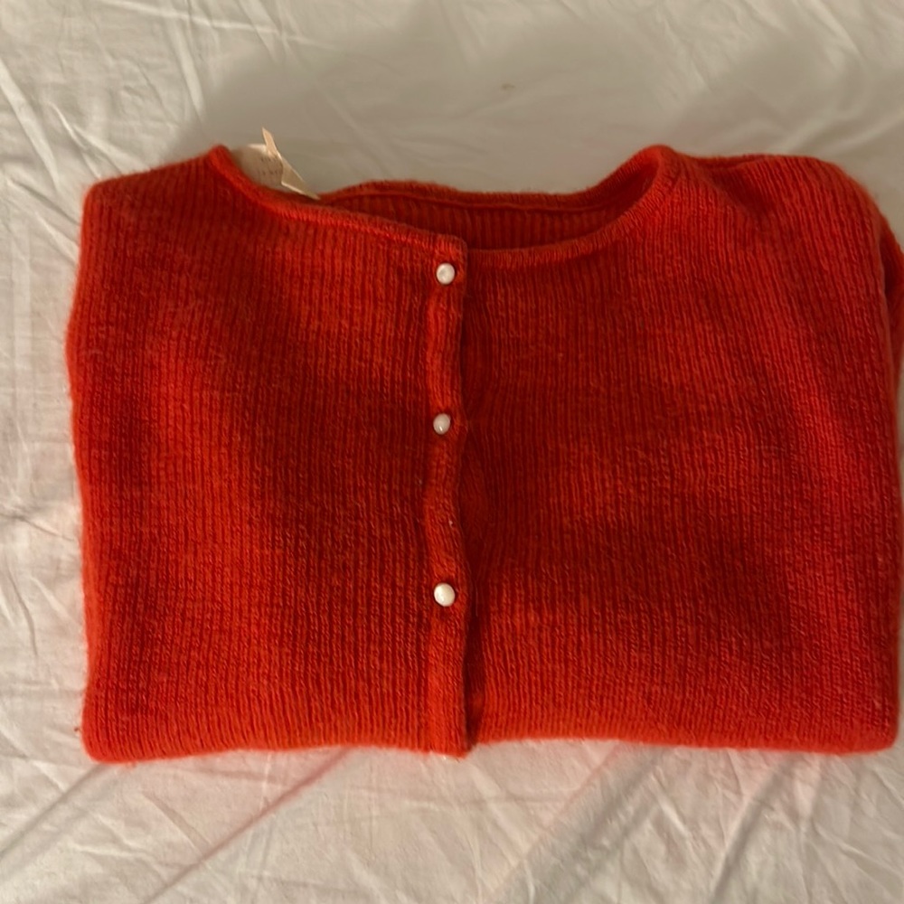 Sézane Red Gaspard Cardigan